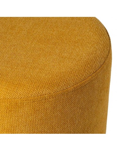 Puff redondo HERMAN 40, tecido mostarda e metal...