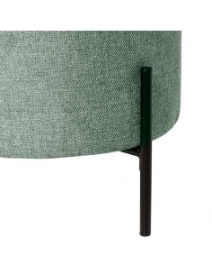 Puff redondo HERMAN 40, tecido menta e metal preto 2