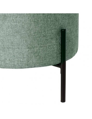 Puff redondo HERMAN 40, tecido menta e metal preto