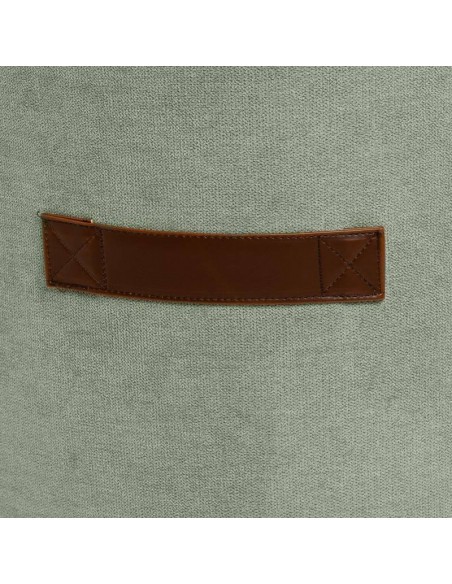 Puff redondo KENNY 44, tecido menta com alça e botão