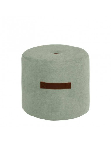 Puff redondo KENNY 44, tela menta con asa y botón