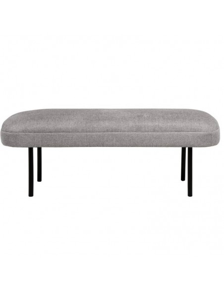 Banqueta MARSELLA 119 x 43, tela gris y metal negro.