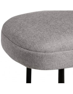 Banco MARSELLA 119 x 43, tecido cinza e metal preto. 2