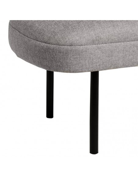 Banqueta MARSELLA 119 x 43, tela gris y metal negro.
