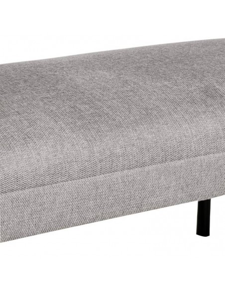 Banqueta MARSELLA 119 x 43, tela gris y metal negro.