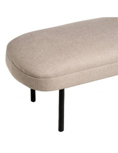 Banco MARSELLA 119 x 43, tecido bege e metal preto. 2