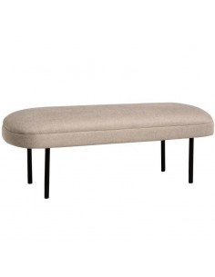 Banco MARSELLA 119 x 43, tecido bege e metal preto.