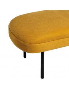 Banqueta MARSELLA 119 x 43, tela mostaza y metal negro. 2