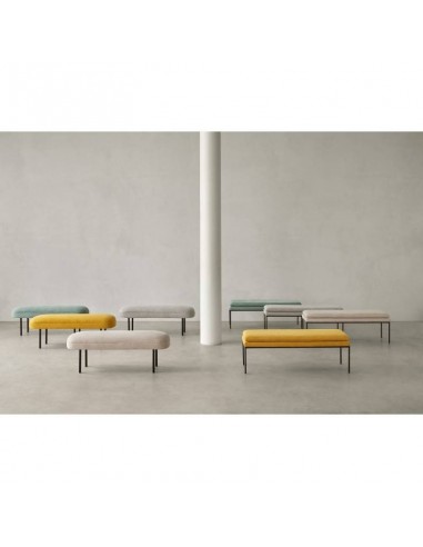 Banqueta MARSELLA 119 x 43, tela menta y metal...