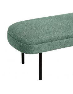 Banco MARSELLA 119 x 43, tecido menta e metal preto. 2