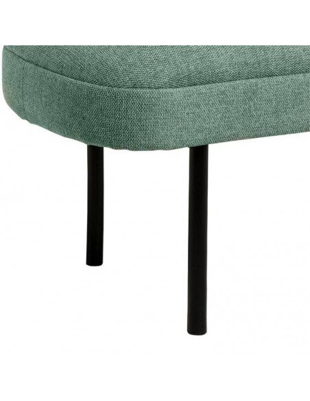 Banco MARSELLA 119 x 43, tecido menta e metal preto.