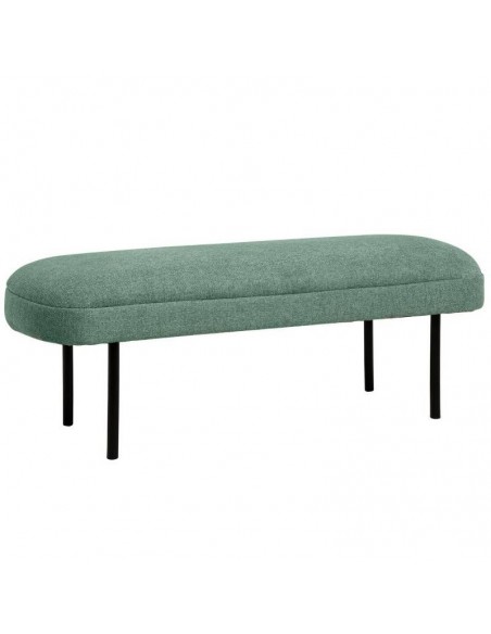 Banco MARSELLA 119 x 43, tecido menta e metal preto.