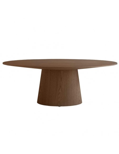 Ángel Cerdá 1013. Mesa de jantar oval KING 220X110, madeira de nogueira