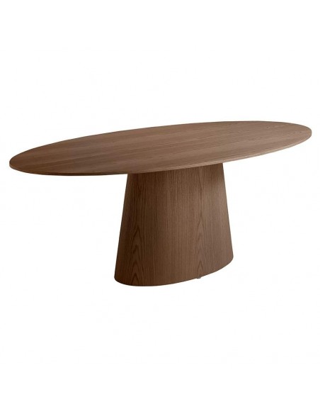 Ángel Cerdá 1013. Mesa de jantar oval KING 220X110, madeira de nogueira