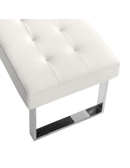 Ángel Cerdá 5000. BANQUETA pé de CAMA MATI 120X45, couro sintético branco, aço