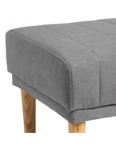 Banqueta BARI 100 x 45, tela gris y patas de...