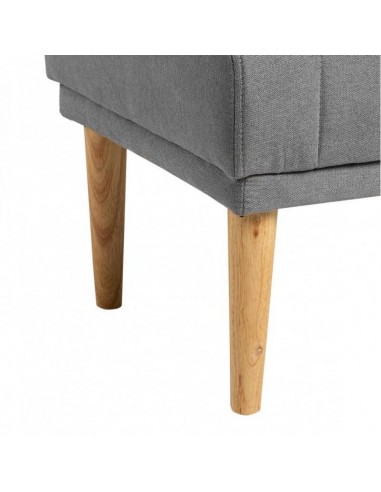 Banqueta BARI 100 x 45, tela gris y patas de...