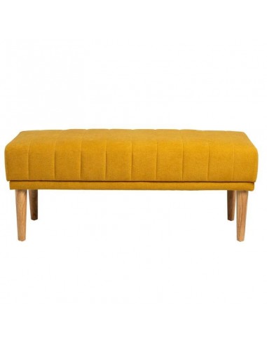 Banqueta BARI 100 x 45, tela mostaza y patas de...