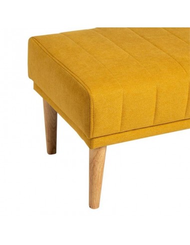 Banqueta BARI 100 x 45, tela mostaza y patas de...