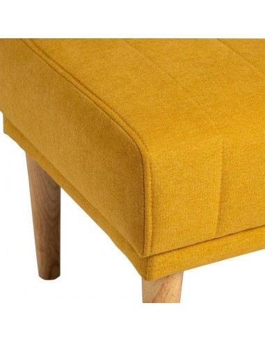 Banqueta BARI 100 x 45, tela mostaza y patas de...