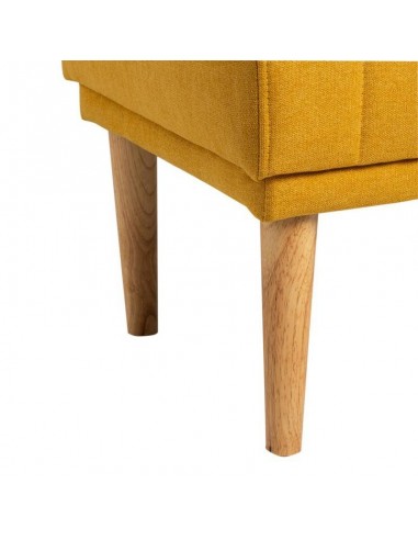 Banqueta BARI 100 x 45, tela mostaza y patas de...
