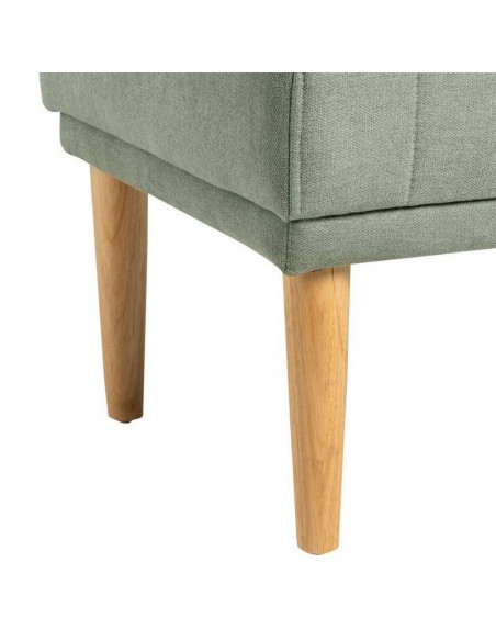 Banco BARI 100 x 45, tecido menta e pés de madeira.
