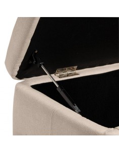 Banqueta con almacenaje VIENA 120 x 41, tela beige y... 2