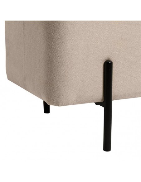 Banqueta con almacenaje VIENA 120 x 41, tela beige y metal negro