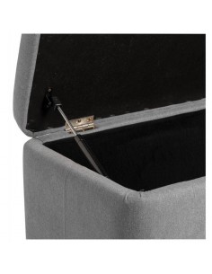 Banqueta con almacenaje VIENA 120 x 41, tela gris y metal... 2