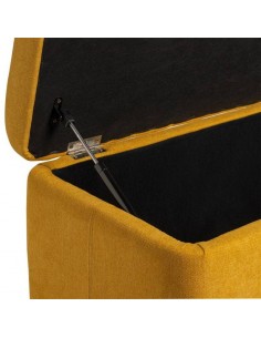Banqueta con almacenaje VIENA 120 x 41, tela mostaza y... 2
