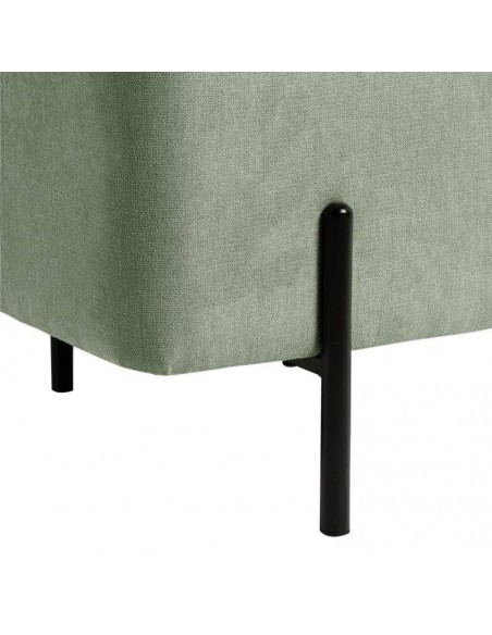 Banco com arrumação VIENA 120 x 41, tecido menta e metal preto