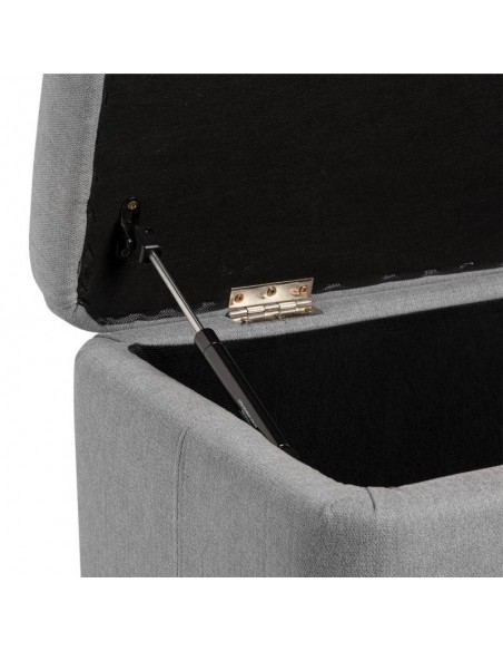 Banco com arrumação ZURICH 120 x 42, tecido CINZA e madeira.