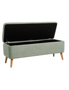 Banqueta con almacenaje ZURICH 120 x 42, tela menta y... 2