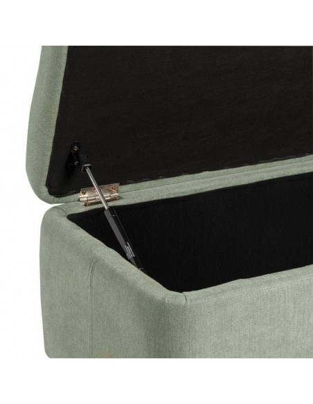 Banqueta con almacenaje ZURICH 120 x 42, tela menta y madera.