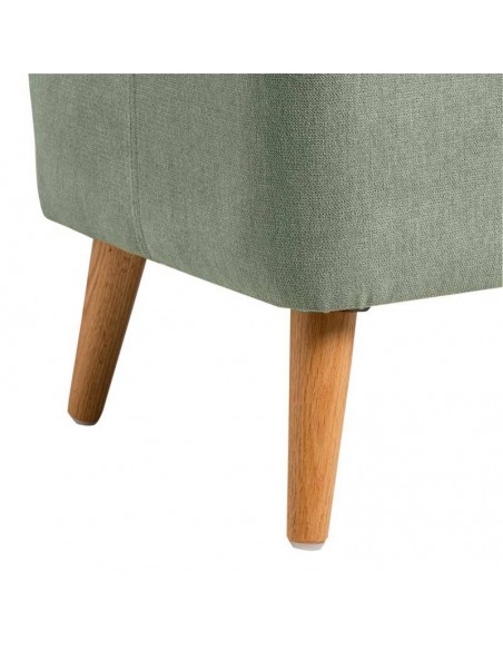 Banqueta con almacenaje ZURICH 120 x 42, tela menta y madera.