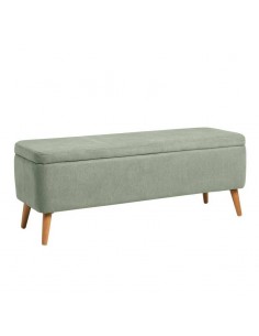 Banqueta con almacenaje ZURICH 120 x 42, tela menta y...