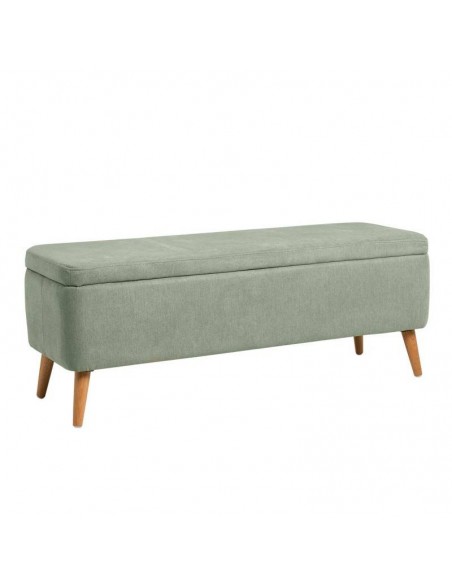 Banco com arrumação ZURICH 120 x 42, tecido menta e madeira.