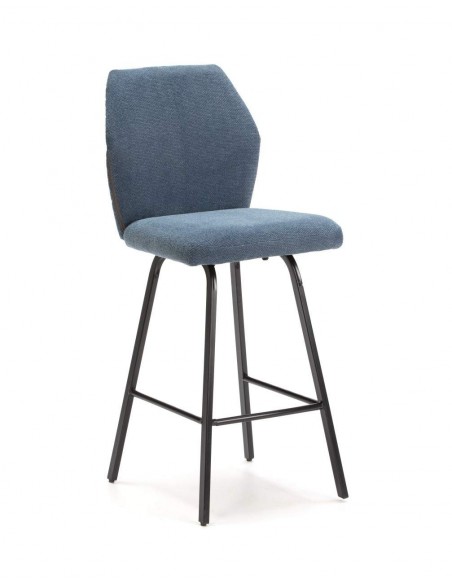 TABURETE BEI 65 diseño moderno, TELA Y METAL NEGRO.