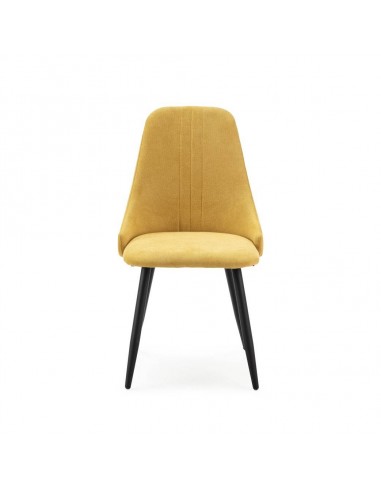 Silla de comedor MANI, tejido mostaza y metal...