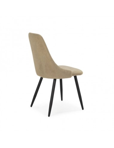 Silla de comedor MANI, tejido verde y metal negro.