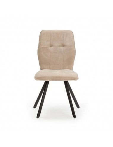 Silla de comedor MERY, tejido beige patas metal...