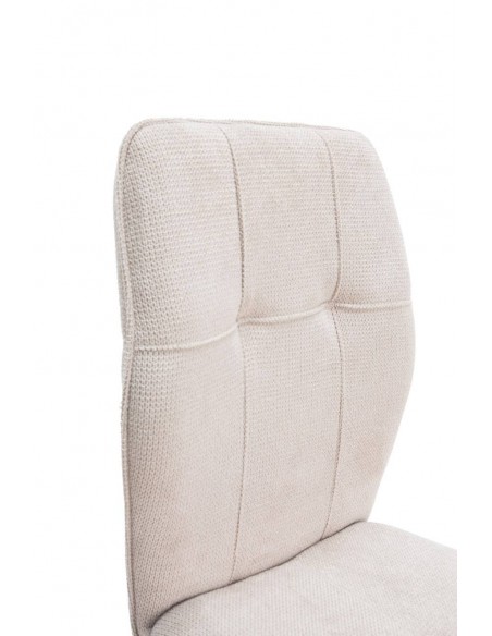 Silla de comedor MERY, tejido beige patas metal negro.