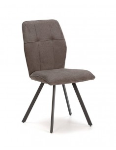 Cadeira de jantar MERY, tecido cinza escuro, pernas em...
