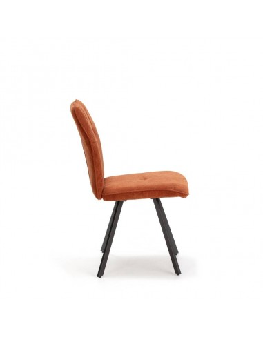 Silla de comedor MERY, tejido marrón patas...