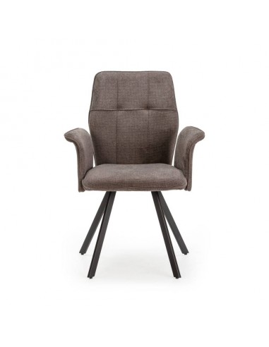 Silla con brazos MERY, tejido gris oscuro y...