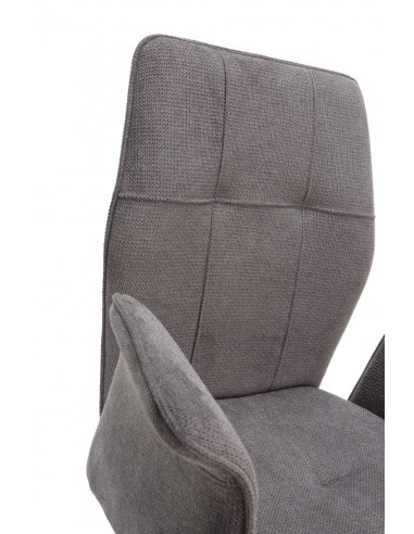Silla con brazos MERY, tejido gris oscuro y...