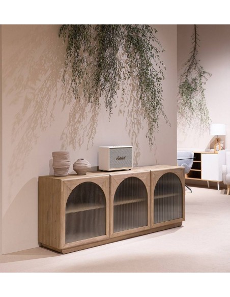 Aparador CATANIA 200 x 45, madera natural 3 puertas.