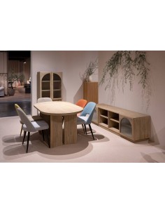 Vitrina alta en cubo CATANIA 80 x 40, madera natural. 2