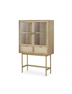 Vitrina alta en cubo ANDES 100 x 40, madera natural y...