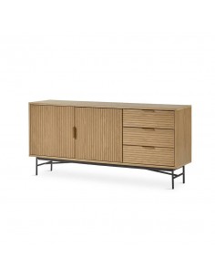 Aparador de diseño REUS 160 x 40, madera natural y metal...